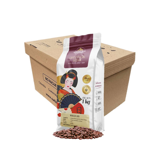 CAJA 21 Kg CAFE TOSTADO GEISHA ARABICO ENVASADO 86,75 PTS.